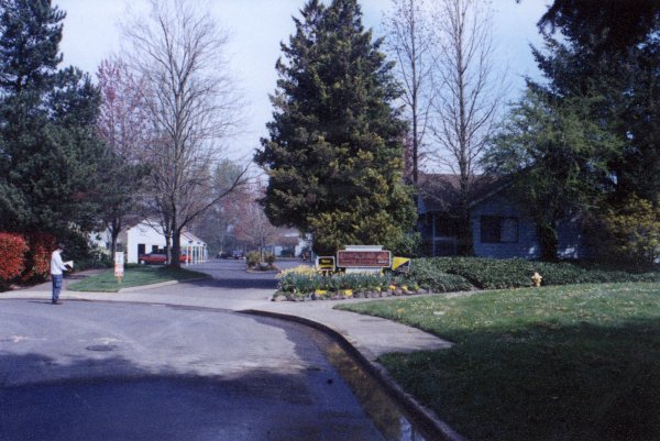 Photo along the west edge of the park looking at the office. Robby is the scale figure.